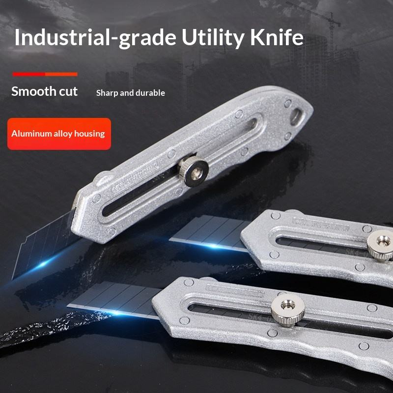 Liangjin Utility Knife Stainless Steel Heavy Duty Aluminum Alloy Handle Thickened 18mm Large Blade Wallpaper Industrial Grade,MY SHOP,