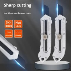 Liangjin Utility Knife Stainless Steel Heavy Duty Aluminum Alloy Handle Thickened 18mm Large Blade Wallpaper Industrial Grade,MY SHOP,