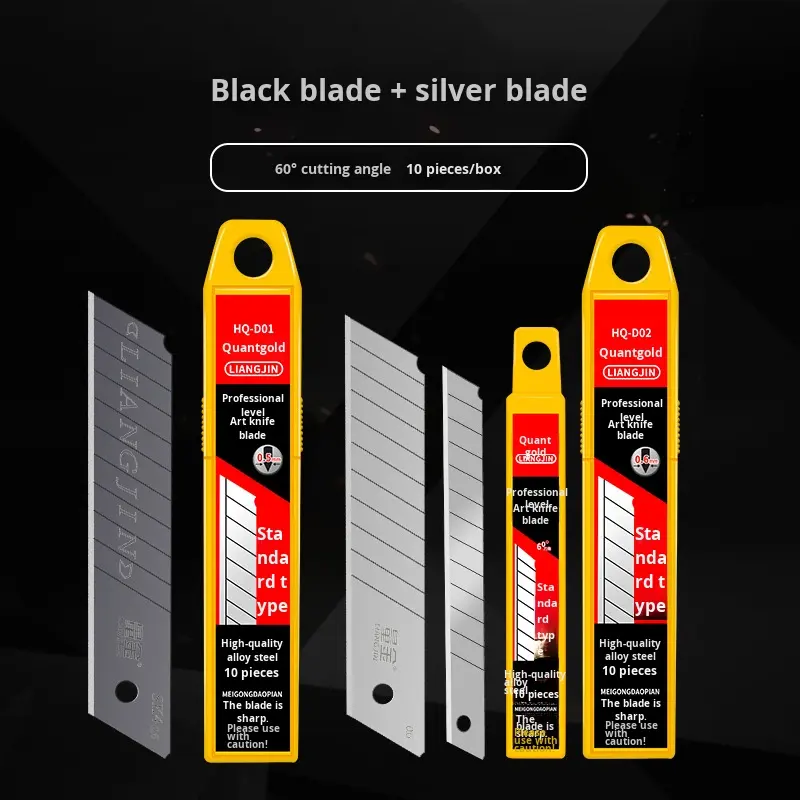 Large 18mm Thickened Professional Grade Alloy Steel Push Button Utility Knife HQ-D02 10 Pcs OEM Aluminum Handle Wallpaper/Paper,MY SHOP,