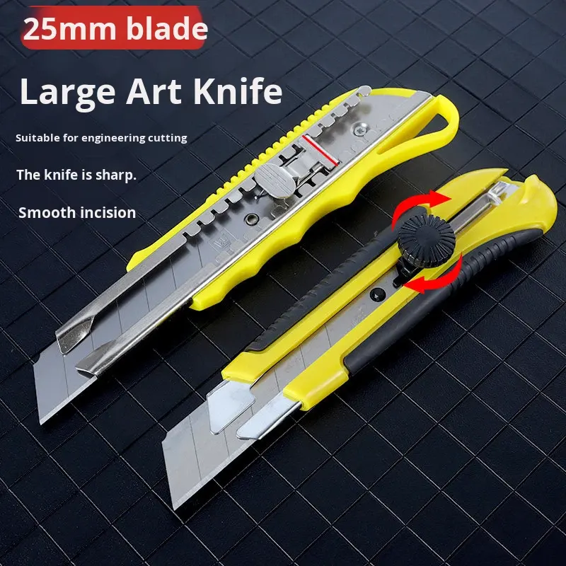 LIANGJIN 25MM Wide Utility Knife Blades Large Industrial Black 18mm-9mm Thickened Wallpaper Seam Cutter OEM Made in China,MY SHOP,