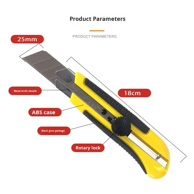 LIANGJIN 25MM Wide Utility Knife Blades Large Industrial Black 18mm-9mm Thickened Wallpaper Seam Cutter OEM Made in China,MY SHOP,