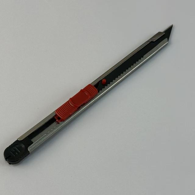 Thin Carbon Steel Shell Retractable Utility Knife Red Slider Snap-off Box Cutter 9mm OEM,MY SHOP,