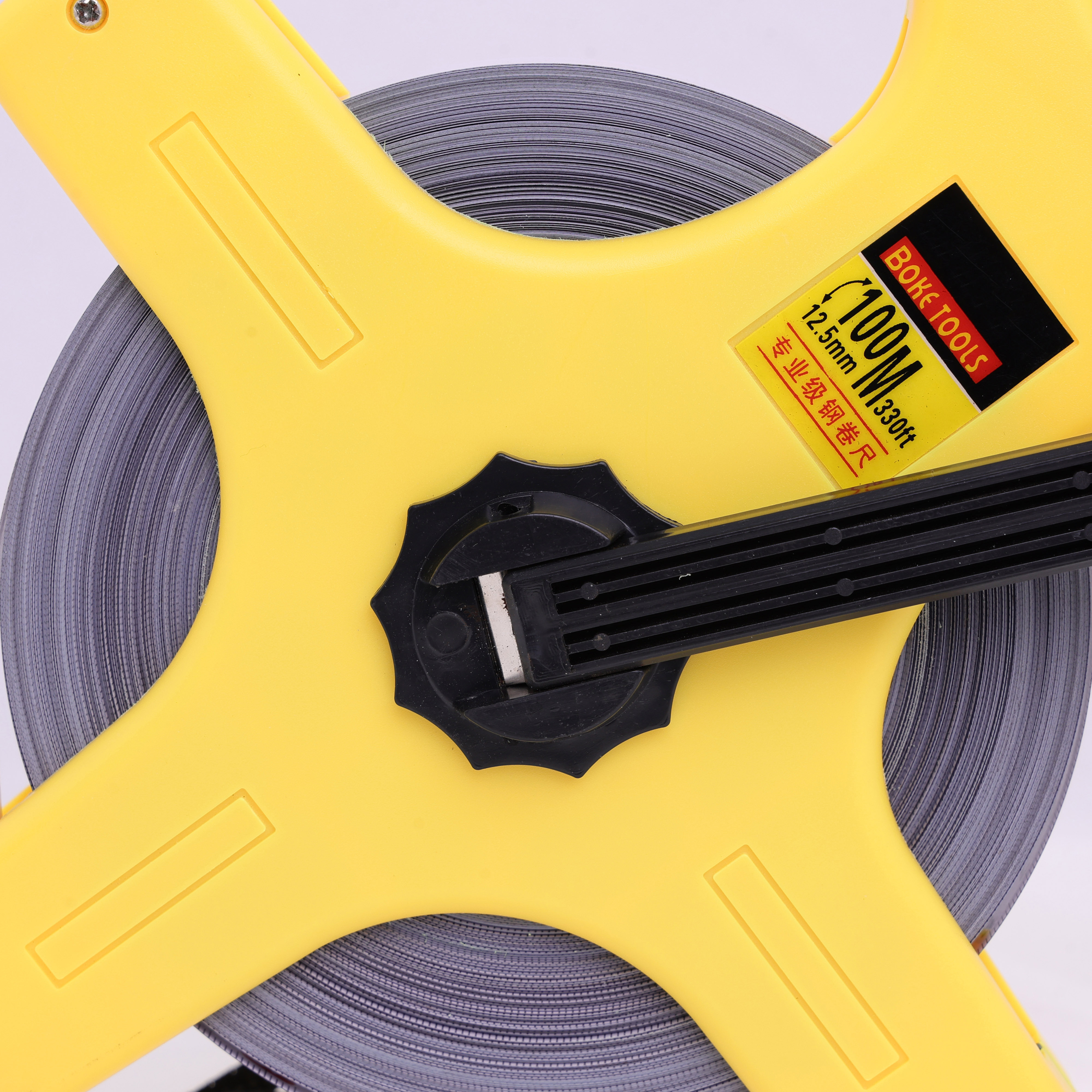 LIANGJIN 100M Heavy-Duty Imperial Surveying Tape Auto Lock Attached Light Yellow Handle Retractable ABS Shell Carbon Steel Blade,MY SHOP,