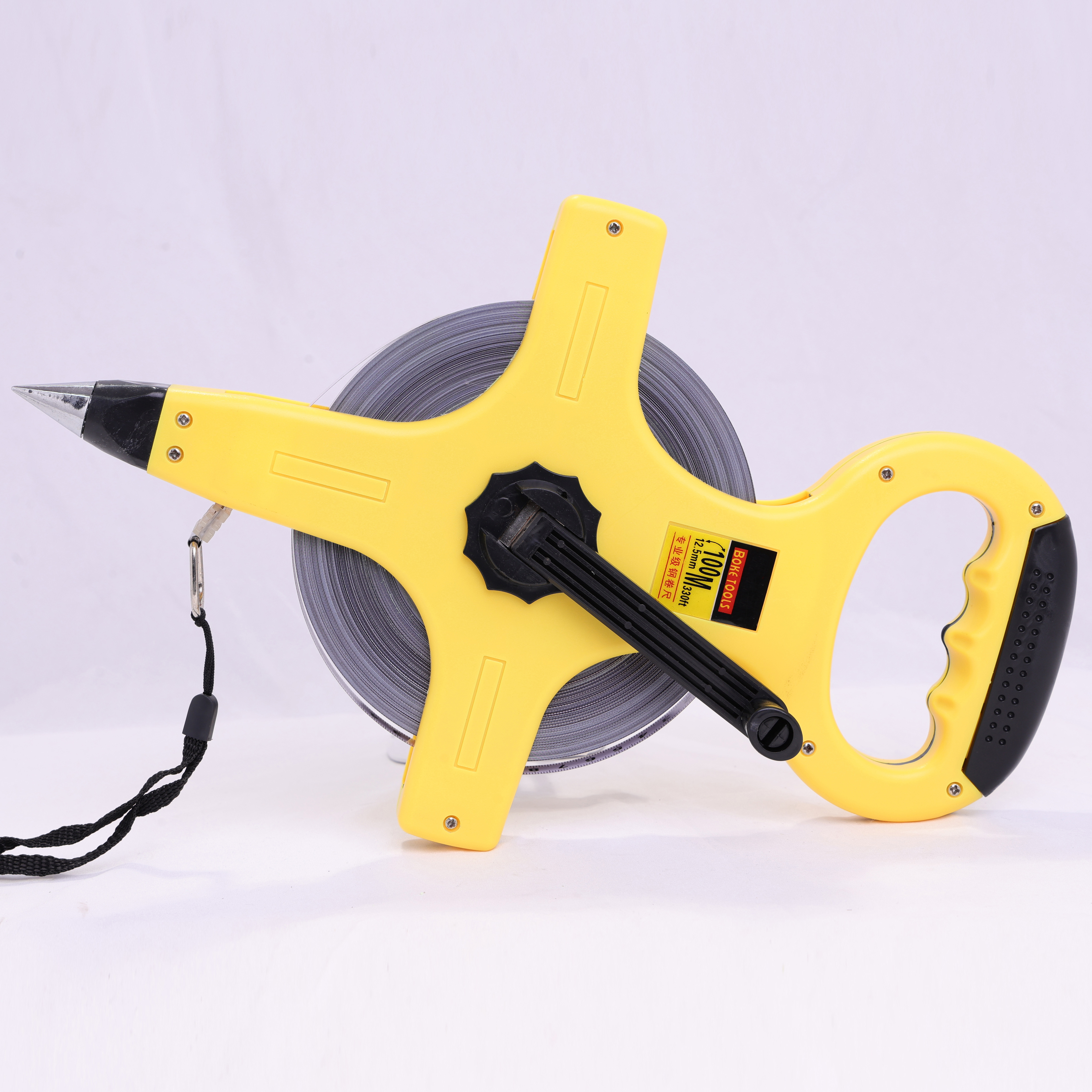 LIANGJIN 100M Heavy-Duty Imperial Surveying Tape Auto Lock Attached Light Yellow Handle Retractable ABS Shell Carbon Steel Blade,MY SHOP,