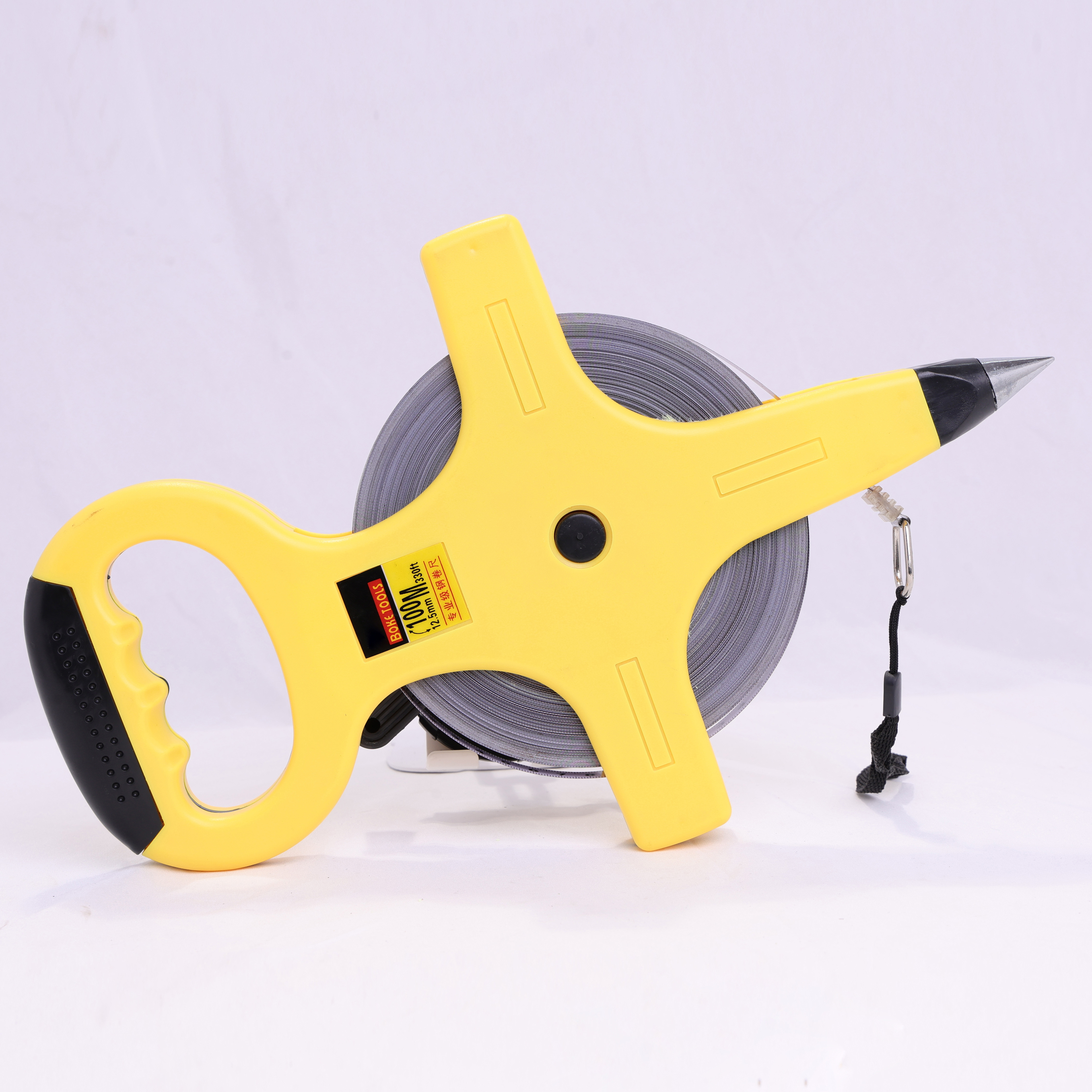 LIANGJIN 100M Heavy-Duty Imperial Surveying Tape Auto Lock Attached Light Yellow Handle Retractable ABS Shell Carbon Steel Blade,MY SHOP,