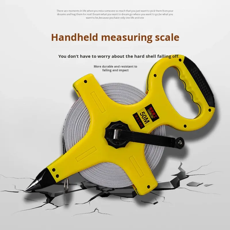 50m 30m 100m Self-winding Steel Tape Measure Metric Construction Engineering Steel Frame Handheld Ruler Plastic Shell 12.5mm,MY SHOP,