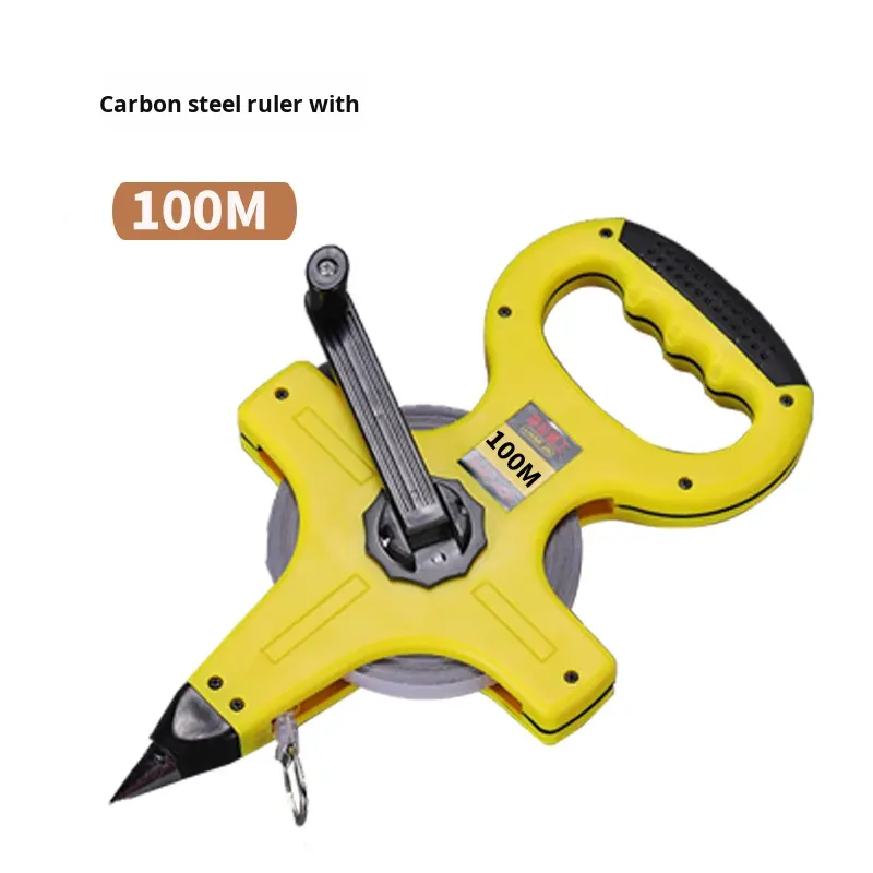 50m 30m 100m Self-winding Steel Tape Measure Metric Construction Engineering Steel Frame Handheld Ruler Plastic Shell 12.5mm,MY SHOP,