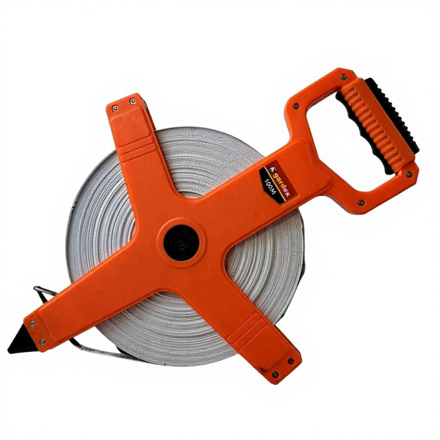100M Fiberglass Measuring Tape Handheld Frame-Heavy Duty Retractable Auto Lock Measurement Tool Attached Light ABS Shell,MY SHOP,