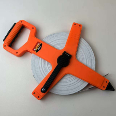 100M Fiberglass Measuring Tape Handheld Frame-Heavy Duty Retractable Auto Lock Measurement Tool Attached Light ABS Shell,MY SHOP,