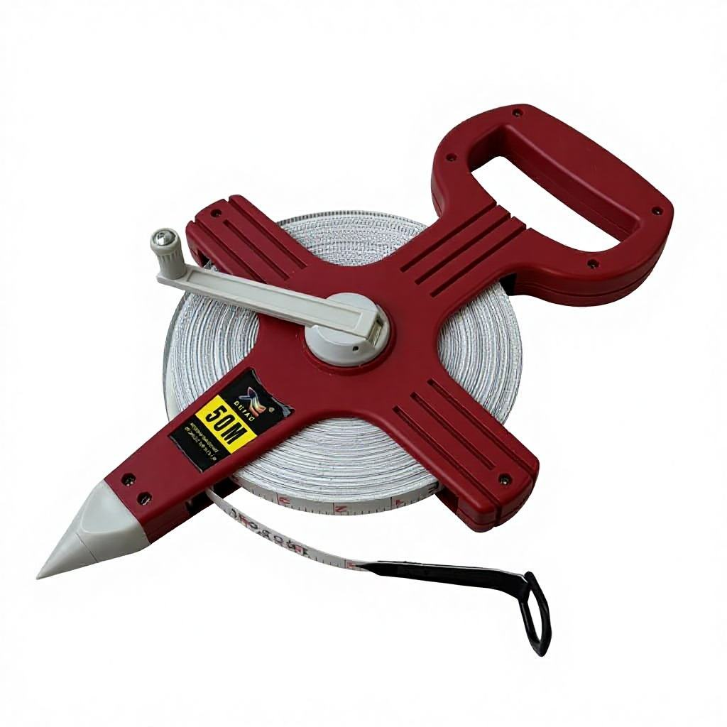 100M Fiberglass Measuring Tape Handheld Frame-Heavy Duty Retractable Auto Lock Measurement Tool Attached Light ABS Shell,MY SHOP,