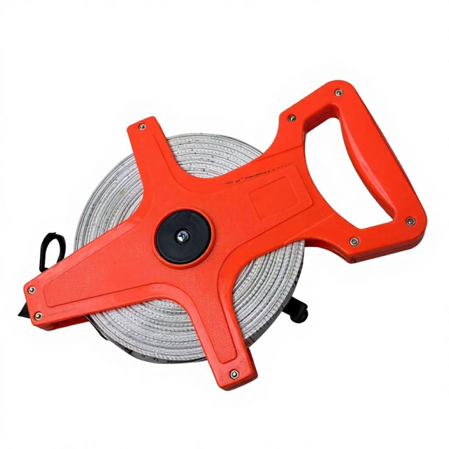 Durable 30m 50M 100m Red Industrial Construction Rolling Measuring Tape Fiberglass Blade High-Visibility Accurate Metric Plastic,MY SHOP,