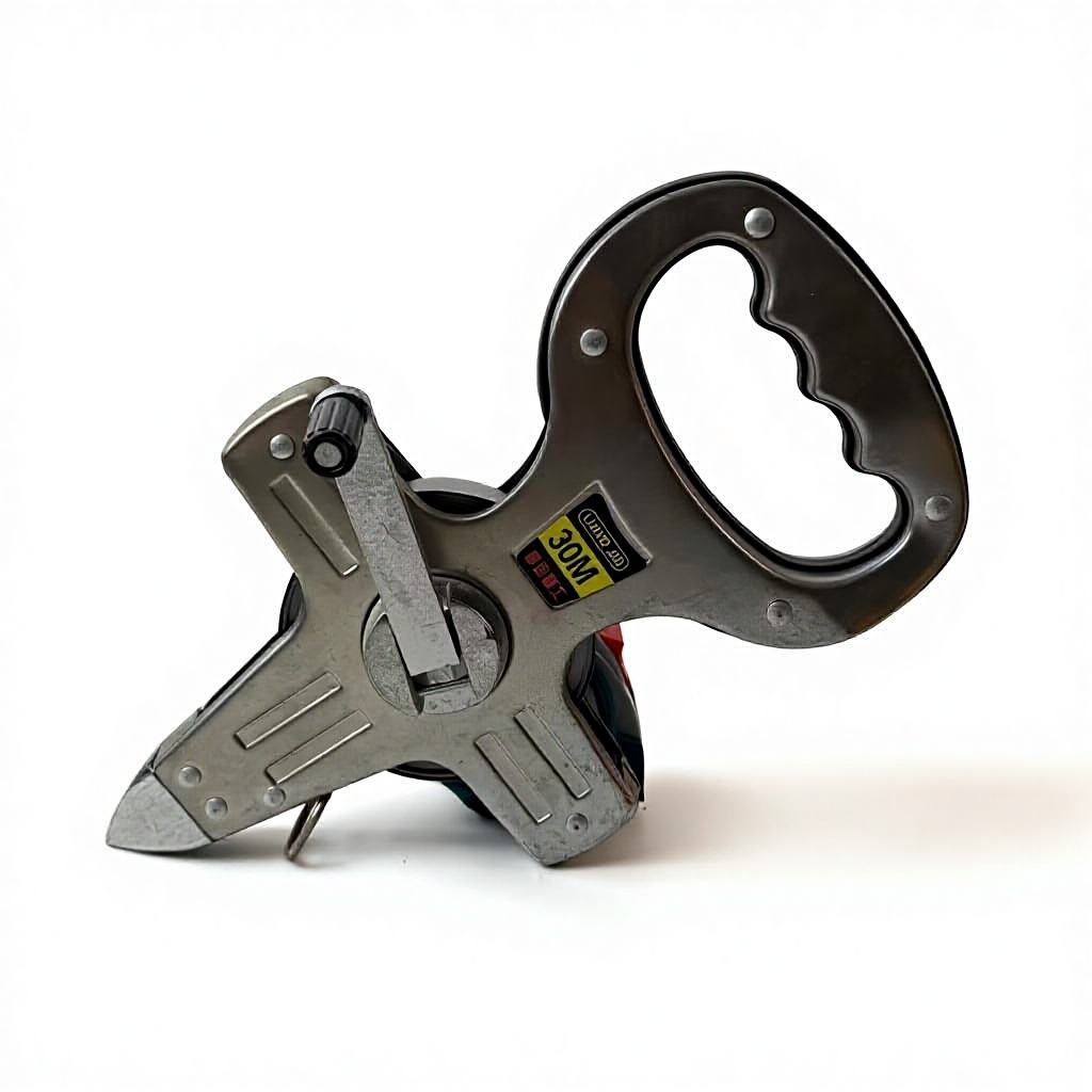 30M Heavy Duty Metal Frame Retractable Auto Lock Steel Tape Measure with Attached Light Imperial/Metric 10m Range,MY SHOP,