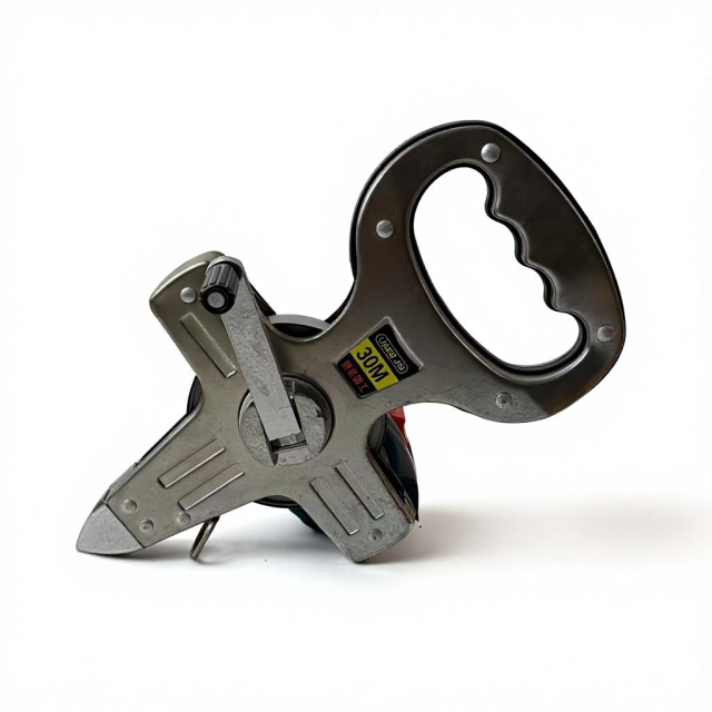 30M Heavy Duty Metal Frame Retractable Auto Lock Steel Tape Measure with Attached Light Imperial/Metric 10m Range,MY SHOP,