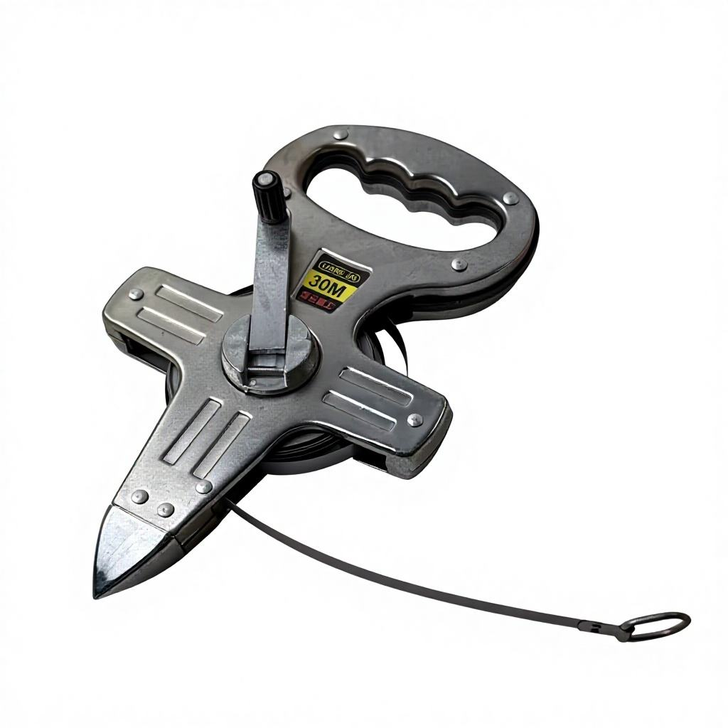 30M Heavy Duty Metal Frame Retractable Auto Lock Steel Tape Measure with Attached Light Imperial/Metric 10m Range,MY SHOP,