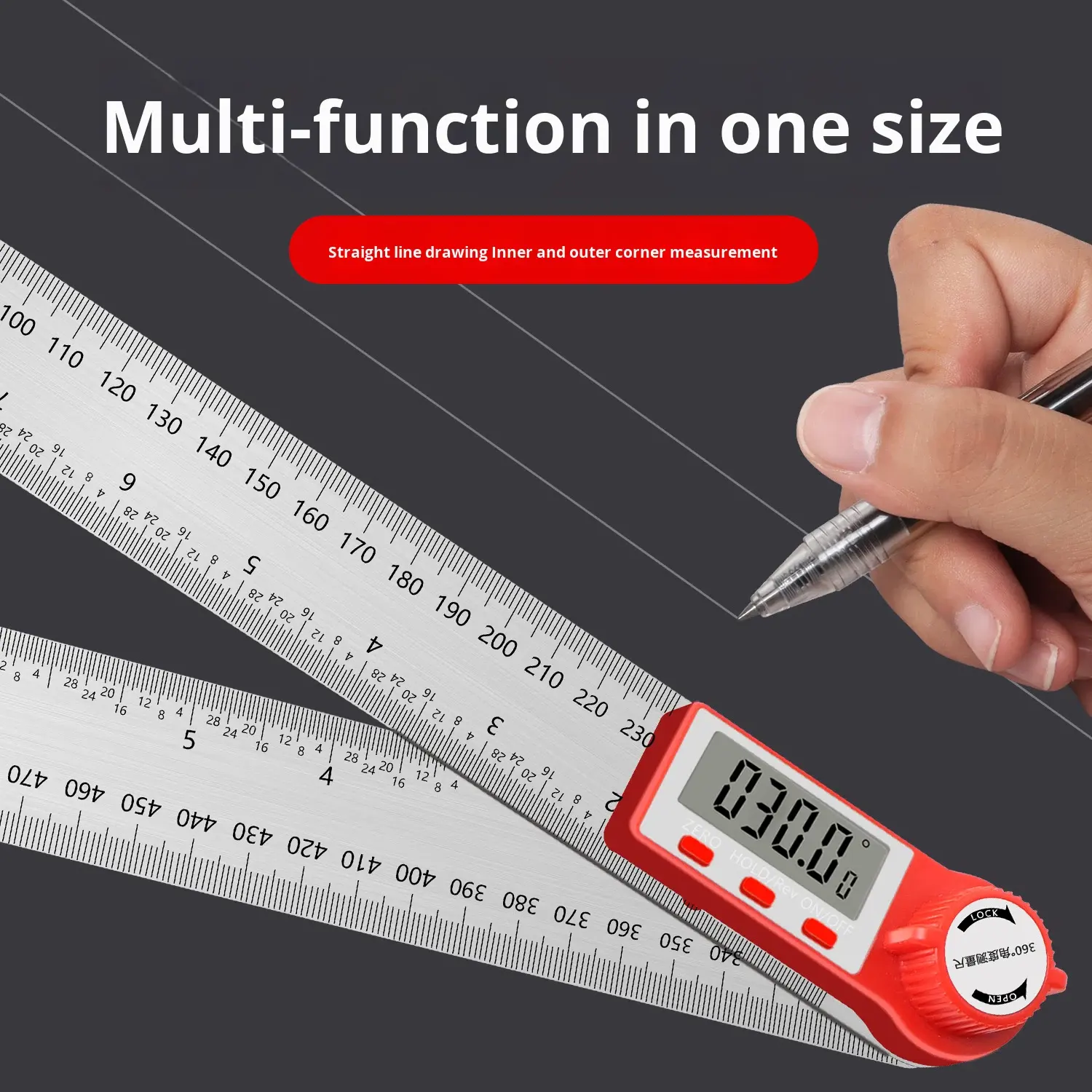 Cross-Border E-commerce LIANGJIN Digital Angle Ruler High-Precision Electronic Protractor 360-Degree Multi-Functional 3-Year,MY SHOP,