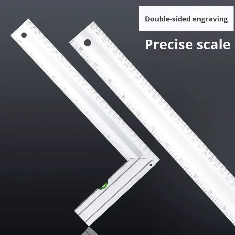 LIANGJIN 90 Degree Stainless Steel Thickened 300mm Carpenter's L-Shaped Square Ruler Wide Base Right Angle Board Black Oxide,MY SHOP,