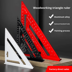 Woodworking Triangle Ruler Aluminum Alloy 7-Inch Metric Right Angle 45 and 90 Degrees,MY SHOP,