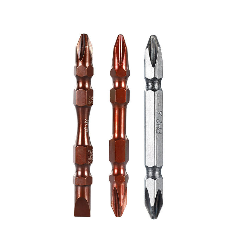 Electric Screwdriver Bits Set Industrial DIY OEM Chrome Finish Acetate Handle Phillips Slotted Double Head Strong Magnetic,MY SHOP,