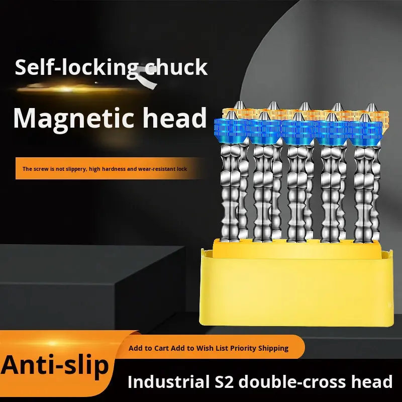 Strong Magnetic Bit Cross Electric Screwdriver Double-Section Hand Drill Ring Set Industrial Chrome Adjustable Torque OEM DIY,MY SHOP,