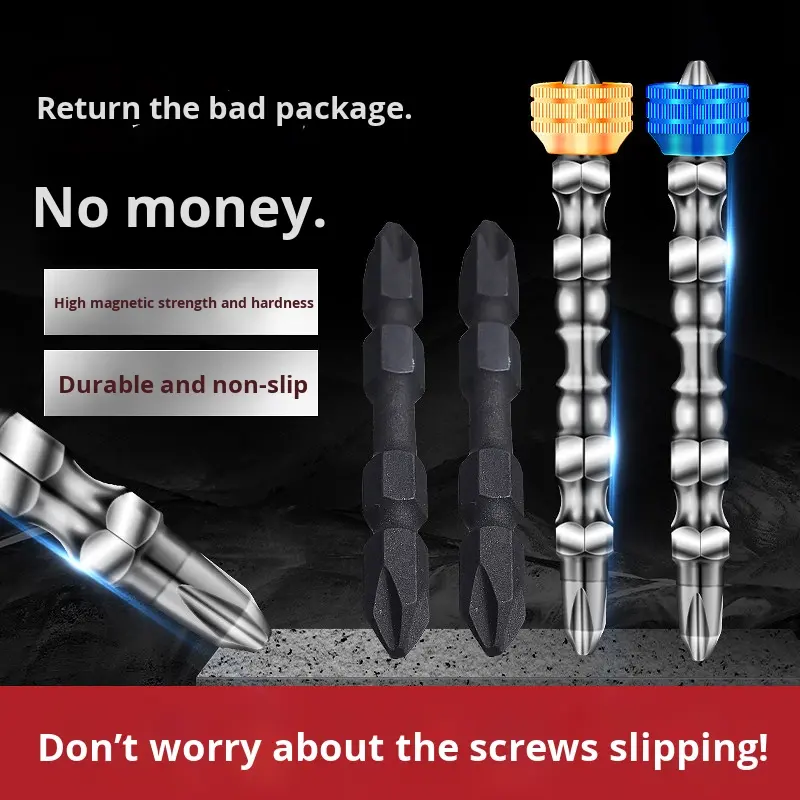 Strong Magnetic Bit Cross Electric Screwdriver Double-Section Hand Drill Ring Set Industrial Chrome Adjustable Torque OEM DIY,MY SHOP,