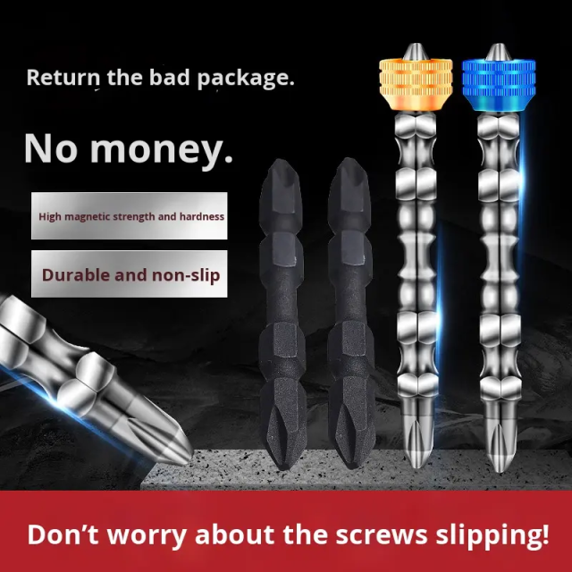 Strong Magnetic Bit Cross Electric Screwdriver Double-Section Hand Drill Ring Set Industrial Chrome Adjustable Torque OEM DIY,MY SHOP,