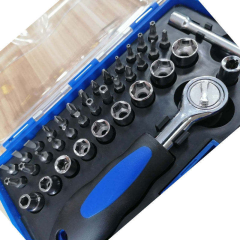 Chromium Vanadium Alloy Steel Screwdriver Set Ratchet Handle Sockets for Computer Mobile Phone Repair (Plastic Case Storage),MY SHOP,