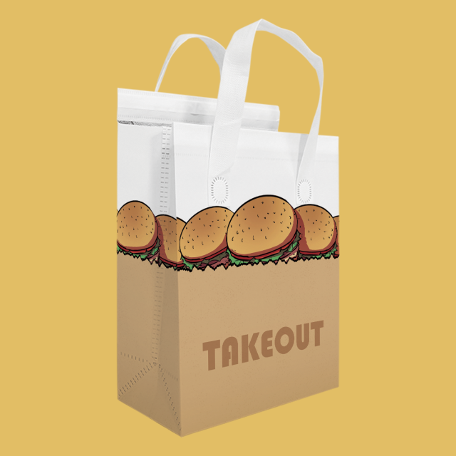 Hamburger takeout bag