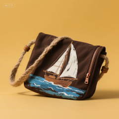 Hemp rope canvas bags with trendy prints
