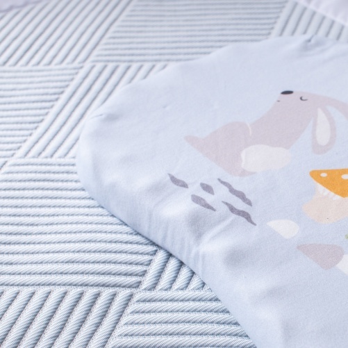 어린이 라텍스 베개 순면 니트 원단 프린트