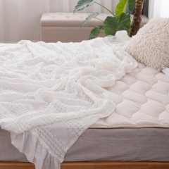대나무섬유-면 혼방｜와플 담요 프릴 마감