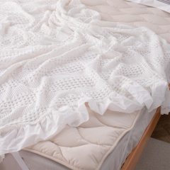 대나무섬유-면 혼방｜와플 담요 프릴 마감
