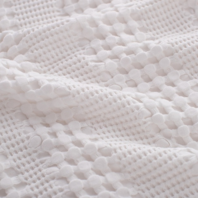 대나무섬유-면 혼방｜와플 담요 프릴 마감