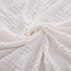 대나무섬유-면 혼방｜와플 담요 프릴 마감