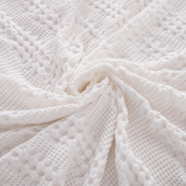 대나무섬유-면 혼방｜와플 담요 프릴 마감