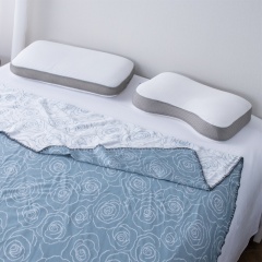 100% PE 자카드 냉감 담요｜조개 물결 모서리