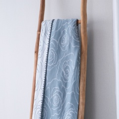 100% PE 자카드 냉감 담요｜조개 물결 모서리