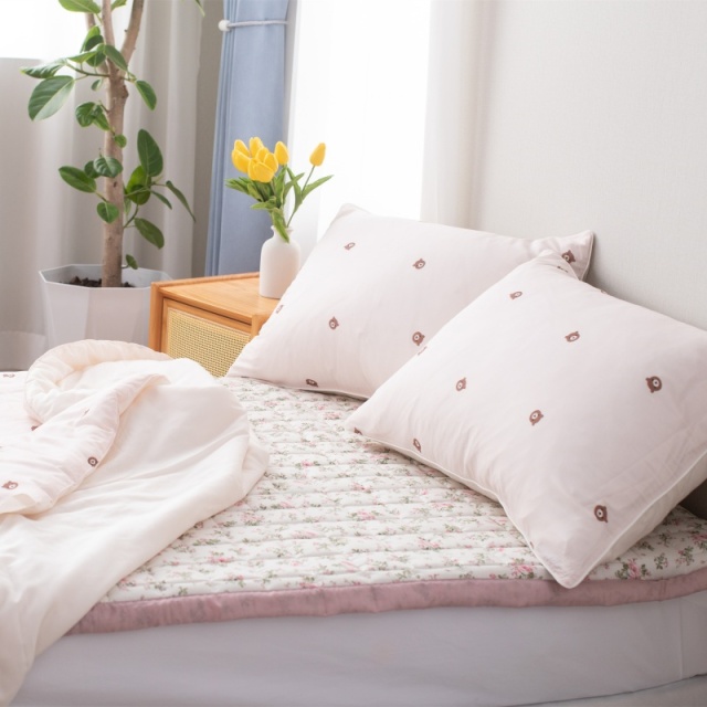 60수 렌징 텐셀 프린트 4피스 세트｜삥줄/프린트/모서리 고무밴드/퀼팅