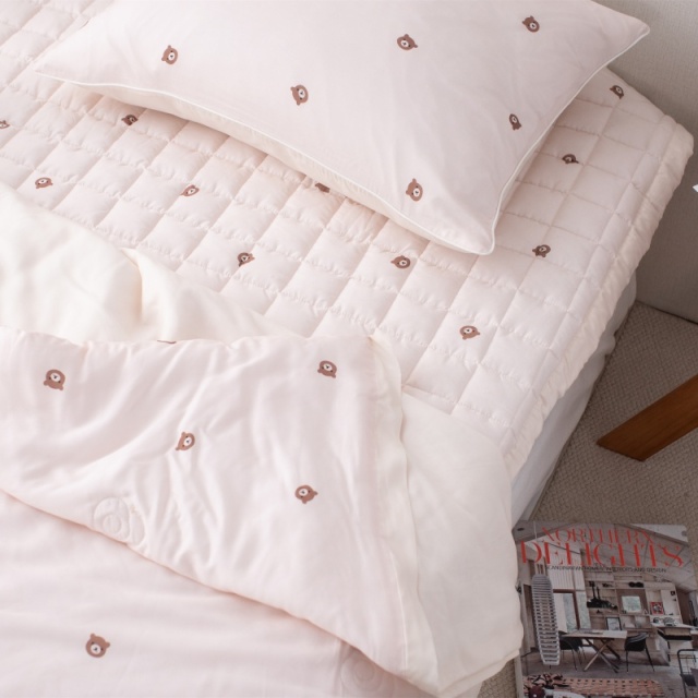 60수 렌징 텐셀 프린트 4피스 세트｜삥줄/프린트/모서리 고무밴드/퀼팅