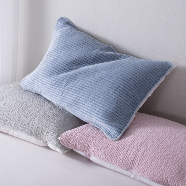 모달 면 컷 벨벳 밴드형 베개｜본딩 잔누비