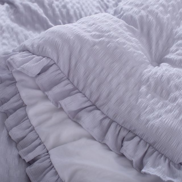 러플 장식 와이드 스트라이프 시어서커 목화 이불