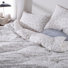 쟈카드 프린트 시어서커 차렵이불 | 가는 스트라이프