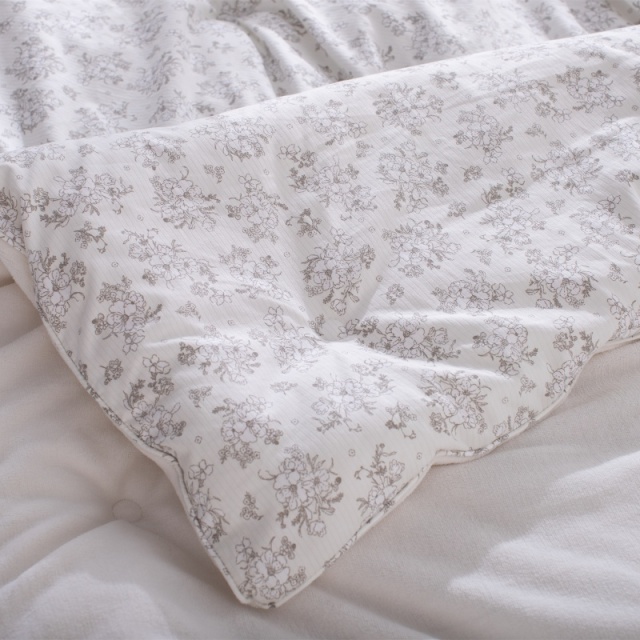 쟈카드 프린트 시어서커 차렵이불 | 가는 스트라이프