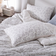 쟈카드 프린트 시어서커 차렵이불 | 가는 스트라이프