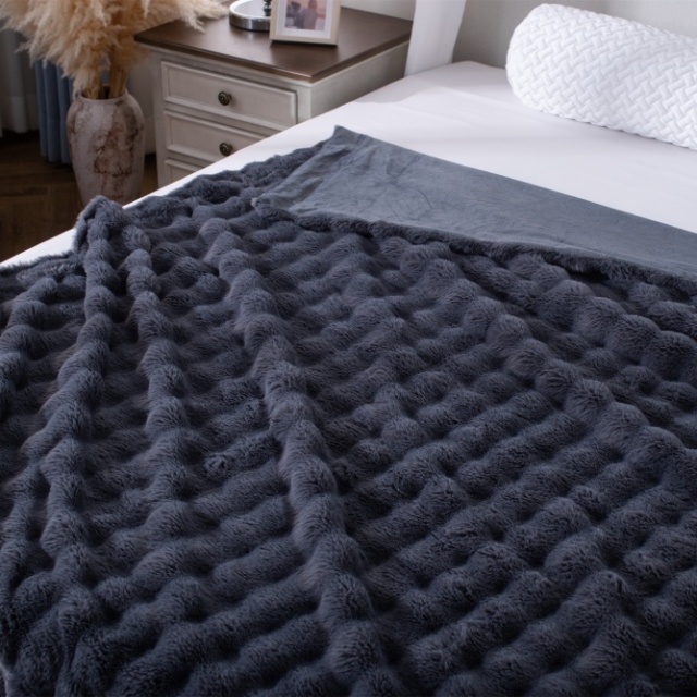 빅 서어서커 토끼털 고중량 복합 극세사 담요