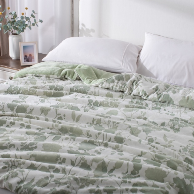 착본 프린트 우유 극세사 (무광택)  차렵이불