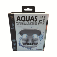 Bluetooth headset packaging box 1200g cardboard 157 double copper aircraft hanging hole blister flip headset box custom made