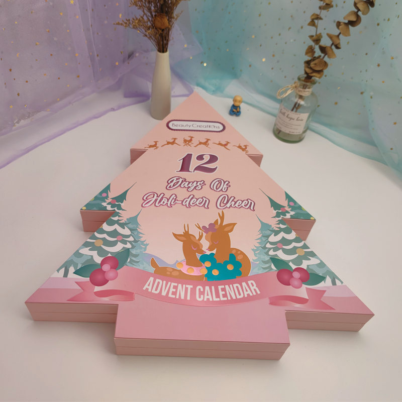 Premium Christmas Tree-Shaped Cosmetic Advent Calendar – Custom Holiday Packaging for Brands