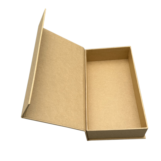 Customized Logo Natural Kraft Paper Magnet Flip Box