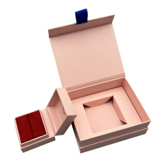 Customized logo gift bracelet necklace jewelry set box flip magnetic jewelry box