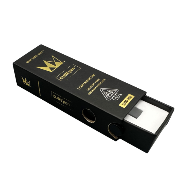 Custom Rigid Child Proof Cardboard 0.5ml 1ml Cigarette Child Resistant Proof Lock Sliding Box Drawer Paper Box